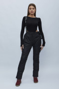 Купить Полукомбинезон брюки горнолыжные женские черного цвета 55221Ch, фото 2