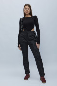 Купить Полукомбинезон брюки горнолыжные женские черного цвета 55221Ch, фото 3