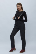 Купить Полукомбинезон брюки горнолыжные женские черного цвета 55221Ch, фото 4