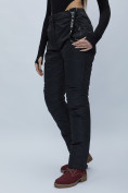 Купить Полукомбинезон брюки горнолыжные женские черного цвета 55221Ch, фото 7