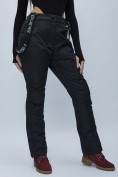 Купить Полукомбинезон брюки горнолыжные женские черного цвета 55221Ch, фото 8