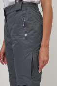 Купить Полукомбинезон брюки горнолыжные больших размеров темно-серого цвета 55222TC, фото 4