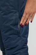 Купить Полукомбинезон брюки горнолыжные больших размеров темно-синего цвета 55222TS, фото 9