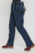 Купить Полукомбинезон брюки горнолыжные больших размеров темно-синего цвета 55222TS, фото 12