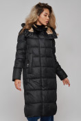Купить Пальто утепленное молодежное зимнее женское черного цвета 57997Ch, фото 16