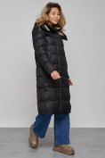 Купить Пальто утепленное молодежное зимнее женское черного цвета 57997Ch, фото 2