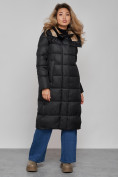 Купить Пальто утепленное молодежное зимнее женское черного цвета 57997Ch, фото 21