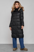 Купить Пальто утепленное молодежное зимнее женское черного цвета 57997Ch, фото 22
