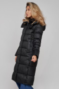 Купить Пальто утепленное молодежное зимнее женское черного цвета 57997Ch, фото 3