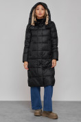 Купить Пальто утепленное молодежное зимнее женское черного цвета 57997Ch, фото 5