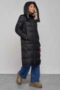 Купить Пальто утепленное молодежное зимнее женское черного цвета 57997Ch, фото 6