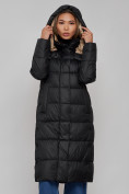 Купить Пальто утепленное молодежное зимнее женское черного цвета 57997Ch, фото 8