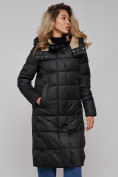 Купить Пальто утепленное молодежное зимнее женское черного цвета 57997Ch, фото 9