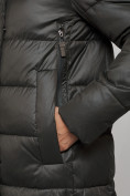 Купить Пальто утепленное молодежное зимнее женское цвета хаки 57997Kh, фото 11