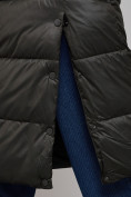 Купить Пальто утепленное молодежное зимнее женское цвета хаки 57997Kh, фото 13