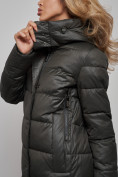 Купить Пальто утепленное молодежное зимнее женское цвета хаки 57997Kh, фото 16
