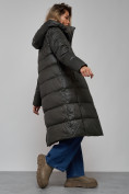Купить Пальто утепленное молодежное зимнее женское цвета хаки 57997Kh, фото 18