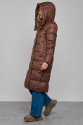 Купить Пальто утепленное молодежное зимнее женское темно-коричневого цвета 57997TK, фото 7