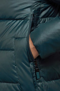 Купить Пальто утепленное молодежное зимнее женское темно-зеленого цвета 57997TZ, фото 11