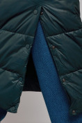 Купить Пальто утепленное молодежное зимнее женское темно-зеленого цвета 57997TZ, фото 12