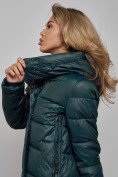 Купить Пальто утепленное молодежное зимнее женское темно-зеленого цвета 57997TZ, фото 15