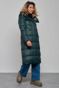 Купить Пальто утепленное молодежное зимнее женское темно-зеленого цвета 57997TZ, фото 4
