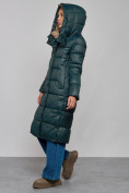 Купить Пальто утепленное молодежное зимнее женское темно-зеленого цвета 57997TZ, фото 8
