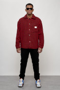 Купить Ветровка рубашка мужская букле красного цвета 58379Kr, фото 12