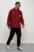 Купить Ветровка рубашка мужская букле красного цвета 58379Kr, фото 14