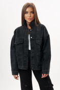 Купить Джинсовая куртка женская оверсайз черного цвета 583Ch, фото 2