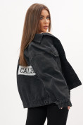 Купить Джинсовая куртка женская оверсайз черного цвета 583Ch, фото 4