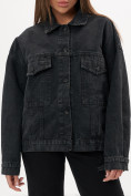 Купить Джинсовая куртка женская оверсайз черного цвета 583Ch, фото 6