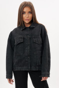 Купить Джинсовая куртка женская оверсайз черного цвета 583Ch, фото 7
