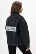 Купить Джинсовая куртка женская оверсайз черного цвета 583Ch, фото 9