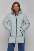 Купить Зимняя женская куртка молодежная с капюшоном бирюзового цвета 58622Br, фото 17