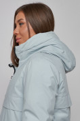 Купить Зимняя женская куртка молодежная с капюшоном бирюзового цвета 58622Br, фото 18