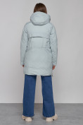 Купить Зимняя женская куртка молодежная с капюшоном бирюзового цвета 58622Br, фото 4