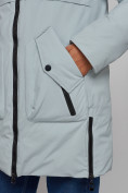Купить Зимняя женская куртка молодежная с капюшоном бирюзового цвета 58622Br, фото 9