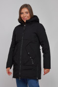 Купить Зимняя женская куртка молодежная с капюшоном черного цвета 58622Ch, фото 10