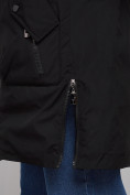Купить Зимняя женская куртка молодежная с капюшоном черного цвета 58622Ch, фото 13