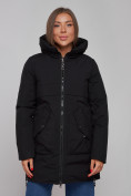 Купить Зимняя женская куртка молодежная с капюшоном черного цвета 58622Ch, фото 17