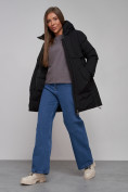 Купить Зимняя женская куртка молодежная с капюшоном черного цвета 58622Ch, фото 19