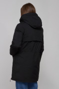 Купить Зимняя женская куртка молодежная с капюшоном черного цвета 58622Ch, фото 8
