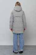 Купить Зимняя женская куртка молодежная с капюшоном светло-серого цвета 58622SS, фото 5