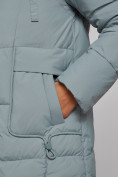 Купить Зимняя женская куртка молодежная с капюшоном бирюзового цвета 586821Br, фото 11