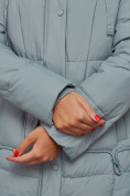 Купить Зимняя женская куртка молодежная с капюшоном бирюзового цвета 586821Br, фото 12