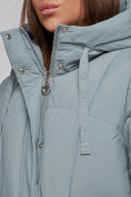 Купить Зимняя женская куртка молодежная с капюшоном бирюзового цвета 586821Br, фото 13