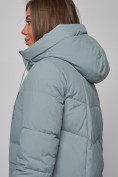 Купить Зимняя женская куртка молодежная с капюшоном бирюзового цвета 586821Br, фото 14