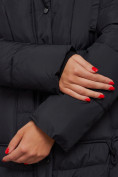 Купить Зимняя женская куртка молодежная с капюшоном черного цвета 586821Ch, фото 11