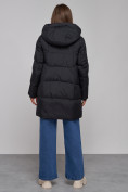Купить Зимняя женская куртка молодежная с капюшоном черного цвета 586821Ch, фото 4